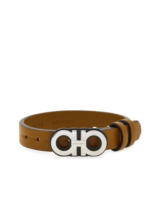 Bracciale Con Doppio Gancini di Ferragamo in Brown da Uomo