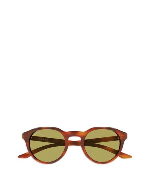 Gucci Metallic Round Frame Sunglasses for men