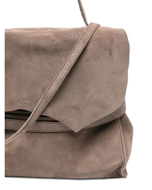 Moschino Brown Alicante Belt-Detail Foldover Tote Bag