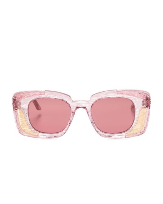 Kuboraum Pink T7 Transparent Square-frame Sunglasses