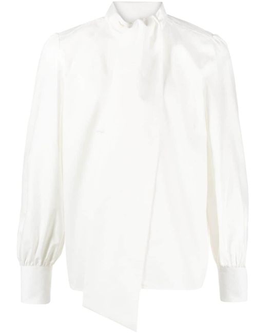 Saint Laurent Overhemd Met Oversized Kraag in het White voor heren