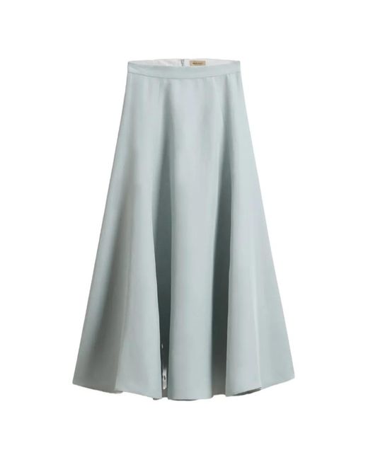 Woolrich Blue Pleat Maxi Skirt