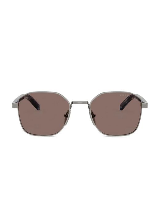 Prada Metallic Geometric-Frame Sunglasses for men