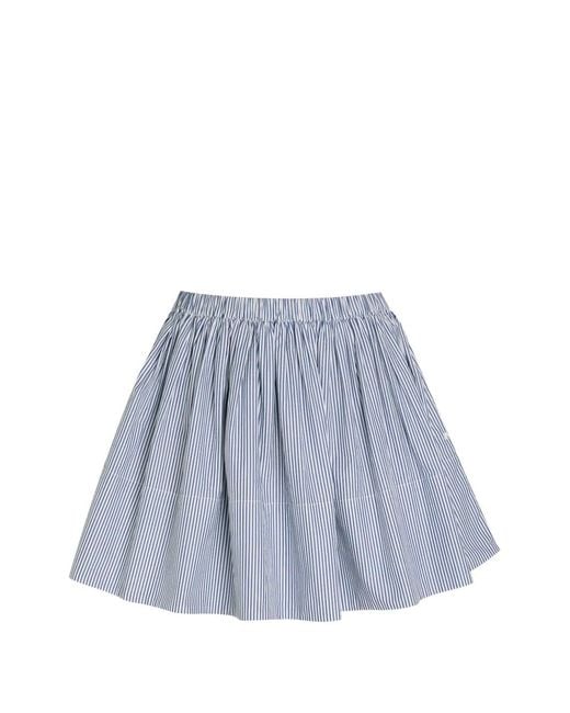 Suzie Kondi Blue Fousta Striped Tiered Mini Skirt