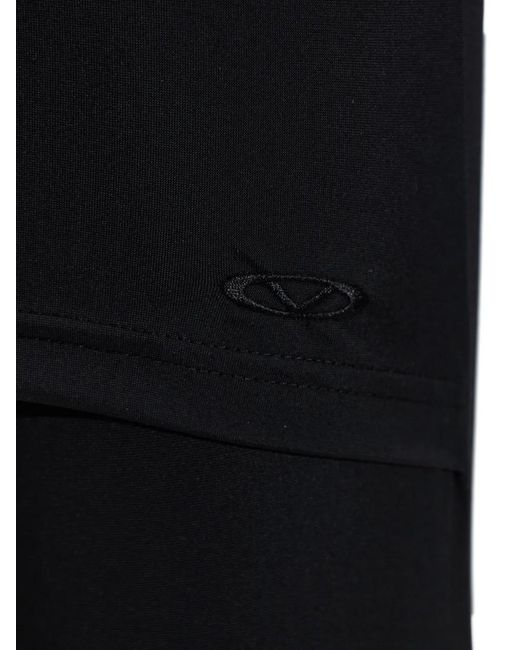 Vetements Black Logo-Embroidered Leggings