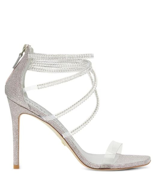 Stuart Weitzman White 100Mm Superglam Sandals