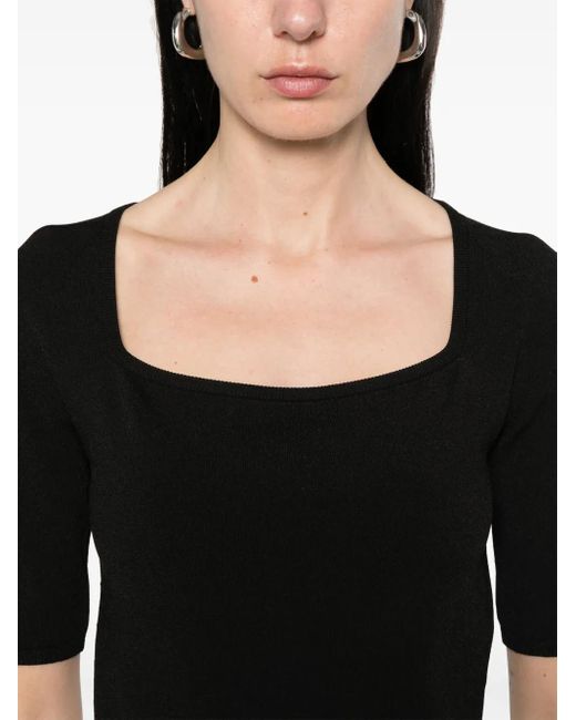 McQueen Black Fine-Knit T-Shirt