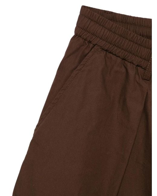 Universal Works Brown Pleated Elasticated Shorts for men