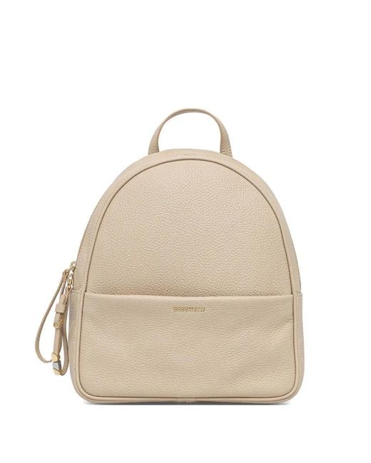 Coccinelle Natural Grained-Leather Backpack