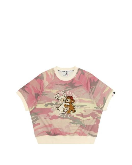 Aape By A Bathing Ape Pink T-Shirt Brodé