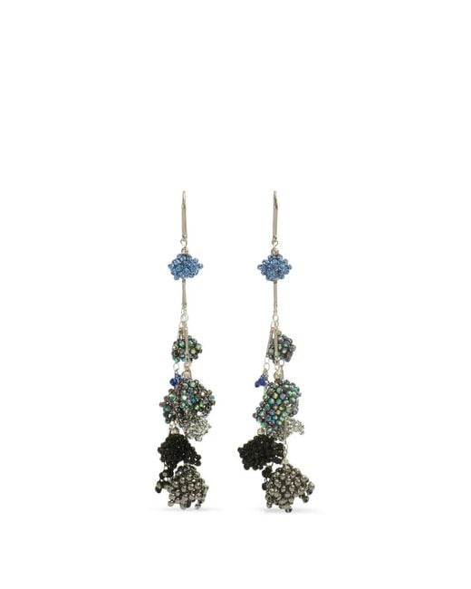 Isabel Marant White Catalina Rhinestone Pendant Earrings