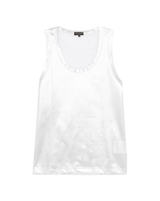 Comme des Garçons White Perforated Metallic Vest for men