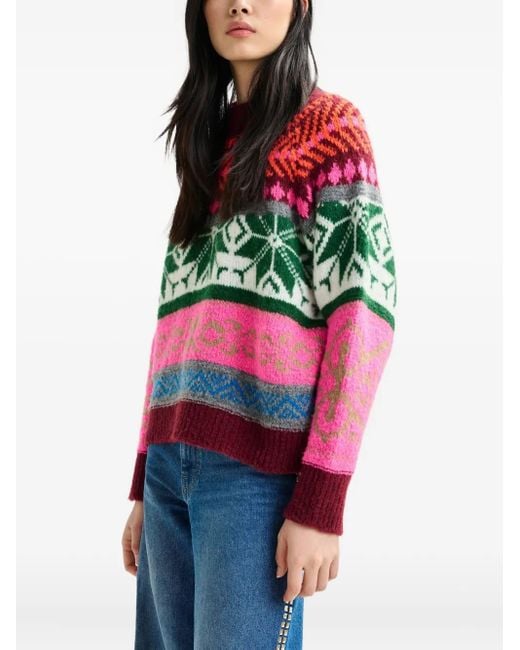 Essentiel Antwerp Red Ireland Pullover mit geometrischem Muster