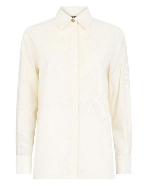 Roberto Cavalli White Python-Print Shirt