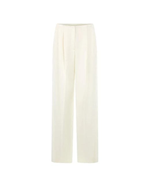 Marc Cain White Wichita Pressed-Crease Trousers