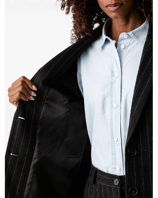 Twinset Black Pinstripe Sequin-Embellished Blazer