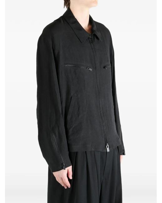 Yohji Yamamoto Black Zip-Up Jacket for men