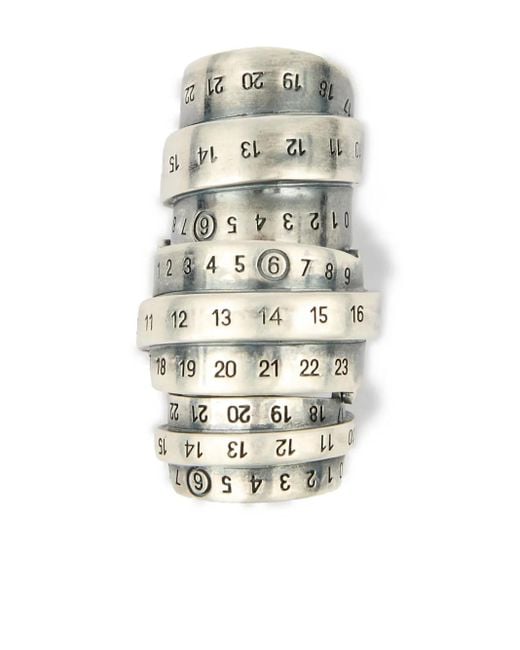 Anillo con motivo Signature Numbers MM6 by Maison Martin Margiela de color White