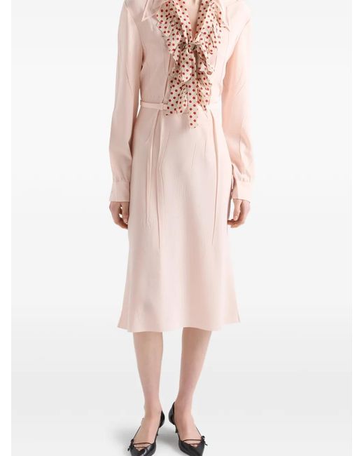 Prada Pink Embroidered Marocain Dress