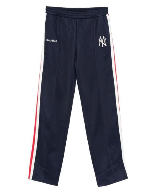 Sporty & Rich Blue Yankees Serif Track Pant