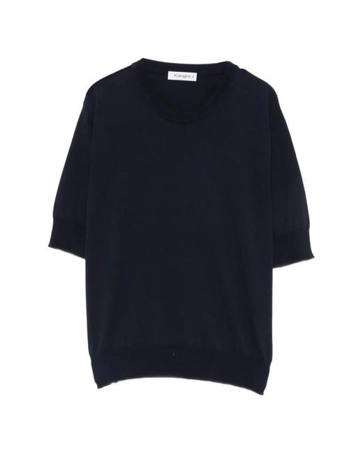 Kangra Blue Short-Sleeve Sweater