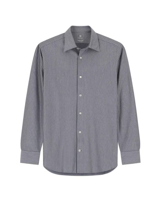 Boggi Gray Polo Shirt Striped Japanese Jersey Regular Fit for men