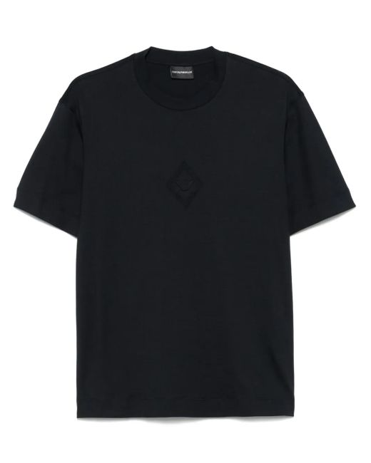 Camiseta con logo en relieve Emporio Armani de hombre de color Black