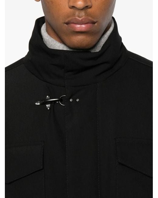 Fay Black Toggle-Fastening Flap-Pocket Jacket for men