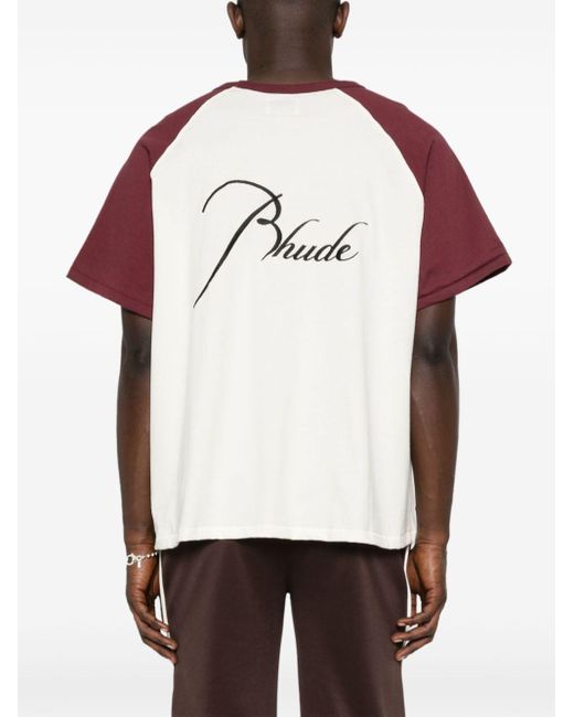 T-shirt à logo brodé Rhude pour homme en coloris Pink