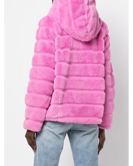 Apparis Pink Textured Hooded Coat