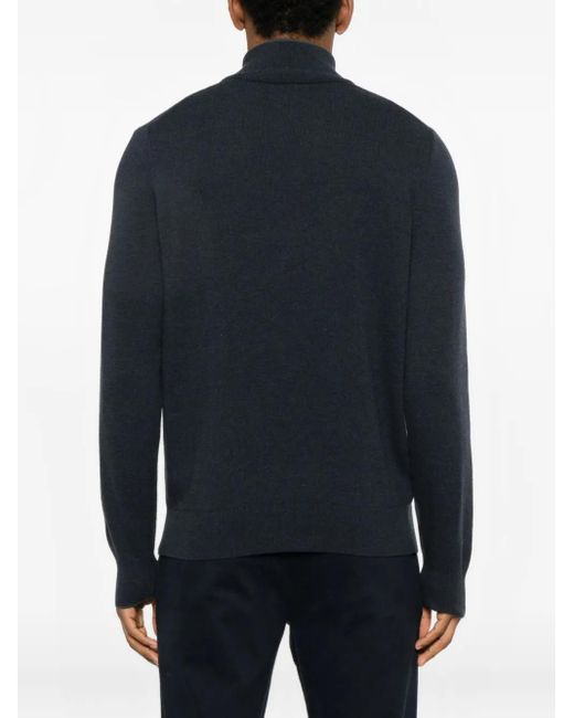 Marc O' Polo Blue Zip Neck Sweater for men