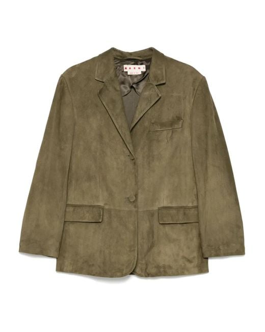 Marni Blazer Met Enkele Rij Knopen in het Green