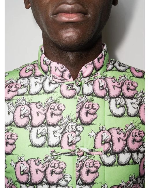 Comme des Garçons Green X Kaws Cartoon Logo Gilet for men