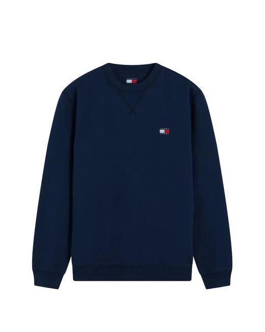 Tommy Hilfiger Blue Logo-Patch Crew-Neck Sweater for men