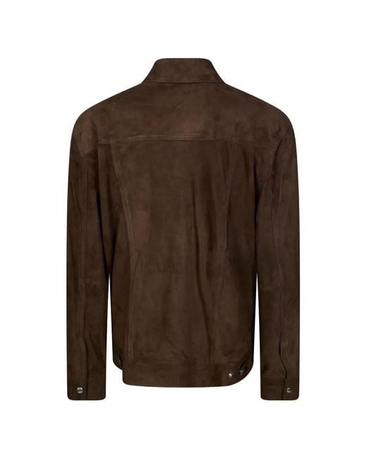 Department 5 Brown Buttoned Suede Jacket for men