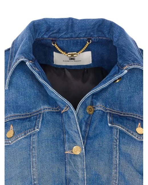 Elisabetta Franchi Blue Corset Denim Jacket