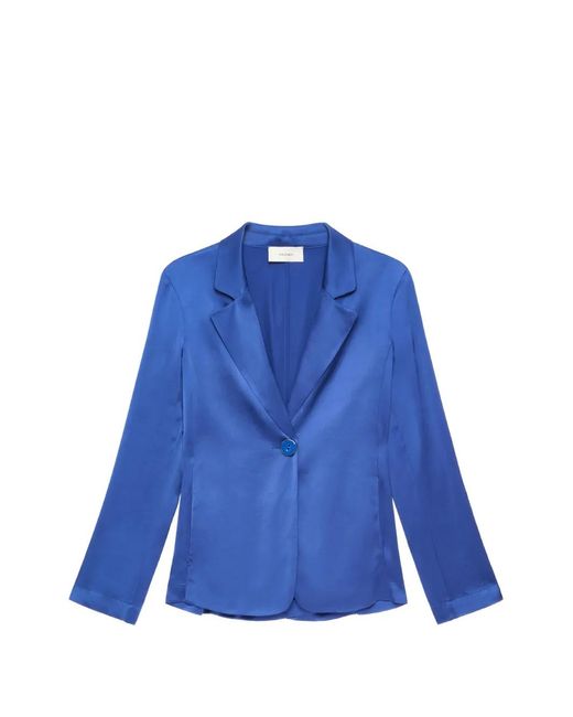 Maliparmi Blue Satin Single-Button Blazer