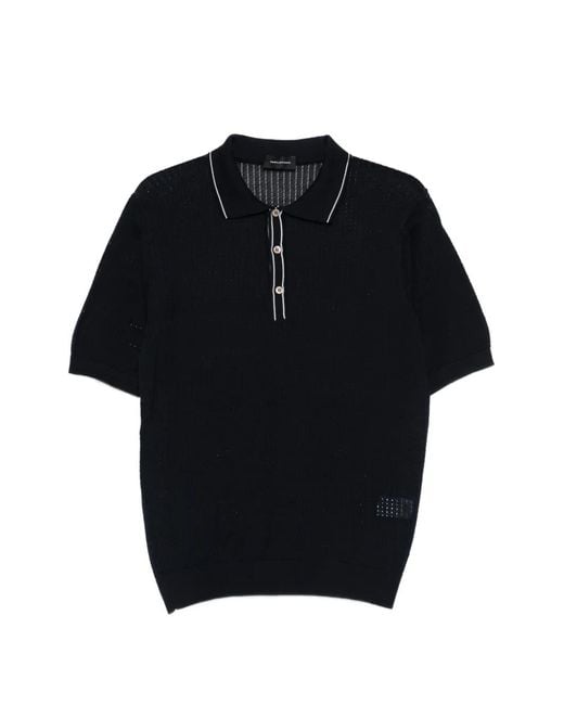 Tagliatore Blue Piped Polo Shirt for men