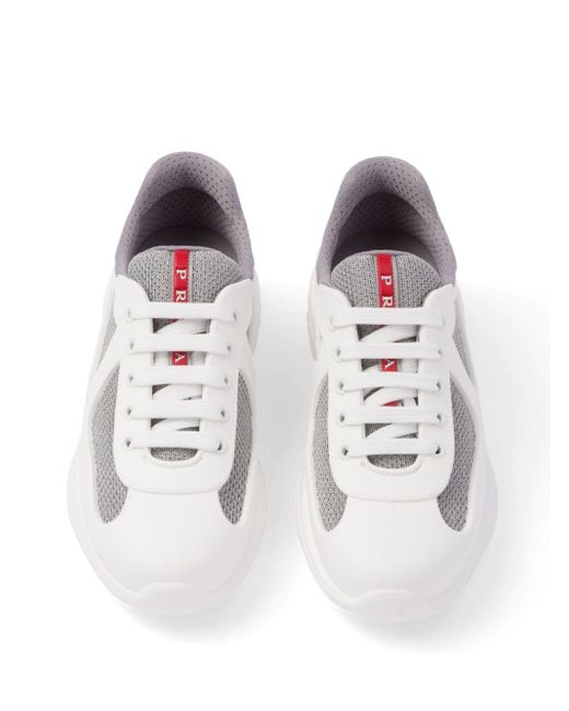 Prada White America's Cup Panelled Sneakers