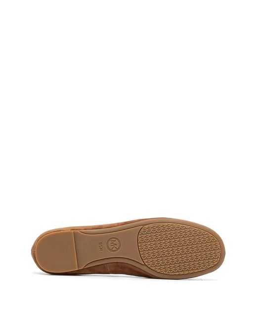 MICHAEL Michael Kors White Tie-Ankle Ballet Flats
