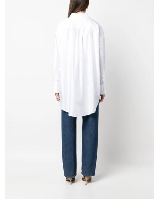 OMBRA MILANO White Oversized Long-Sleeve Shirt