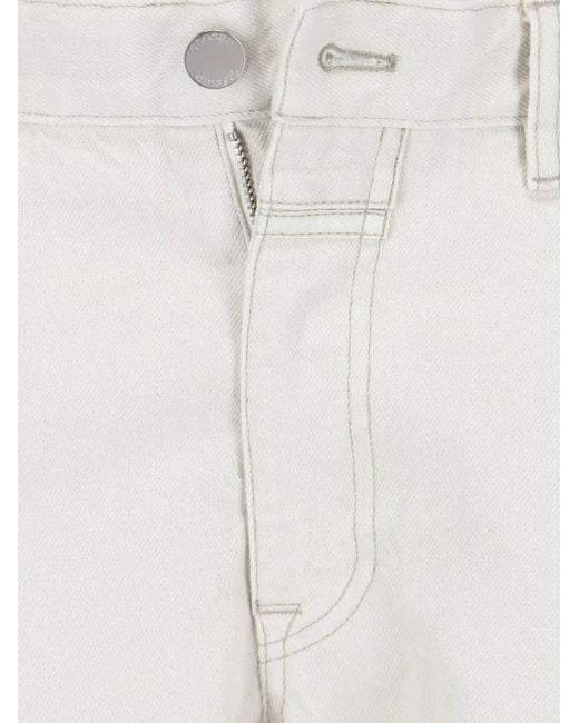 Closed White Topstitch Denim Jeans for men