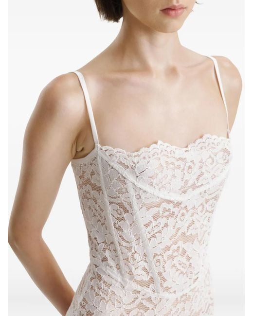 2310 STUDIO White Lace Corset Mini Dress