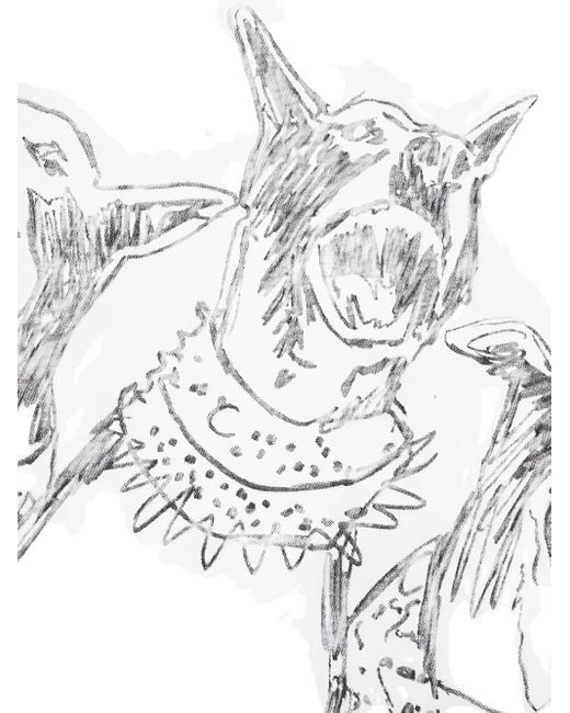 Represent White "Hand Drawn Thoroughbred Dogs" T-Shirt for men