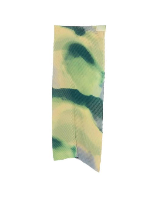 Homme Plissé Issey Miyake Green Pleated-Design Scarf for men