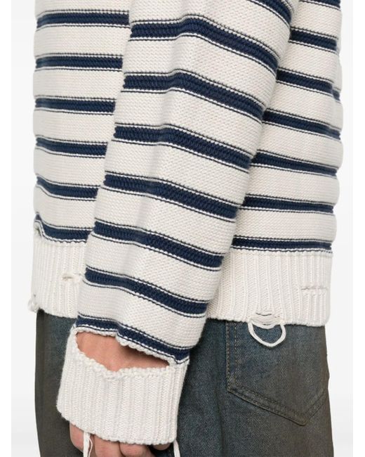 MM6 by Maison Margiela Gray Striped Sweater for men