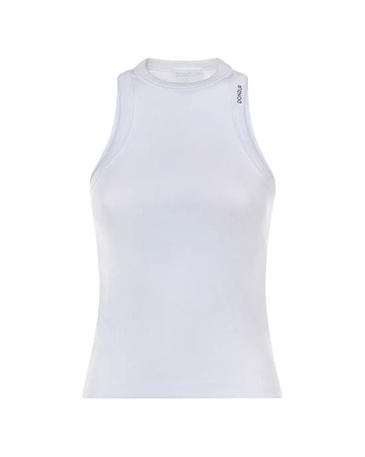 Dondup White Crew-Neck Tank Top