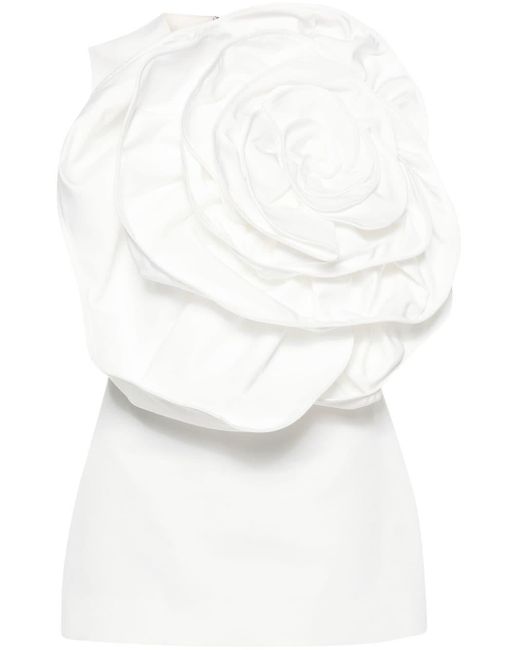 Blusa Ditte con aplique floral Huishan Zhang de color White