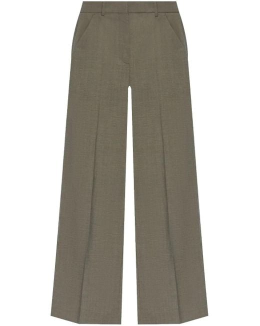 KENZO Gray Wide-Leg Wool Trousers