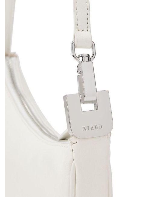 Staud White Walker Leather Shoulder Bag